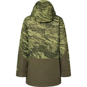 Oakley Thermonuclear Protection TBT jacket back view highlights insulation and thermal retention.