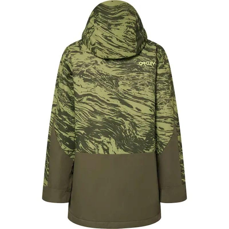 Oakley Thermonuclear Protection TBT jacket back view highlights insulation and thermal retention.