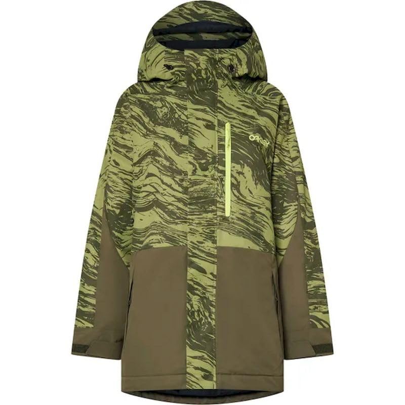 Oakley Thermonuclear Protection TBT jacket front view shows water-repellent finish for wet-weather warmth.