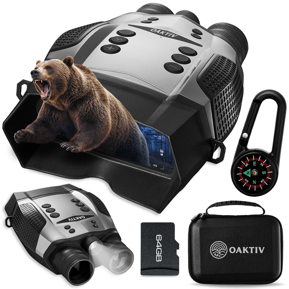 Oaktiv night vision goggles with 8x zoom deliver crisp distant detail.