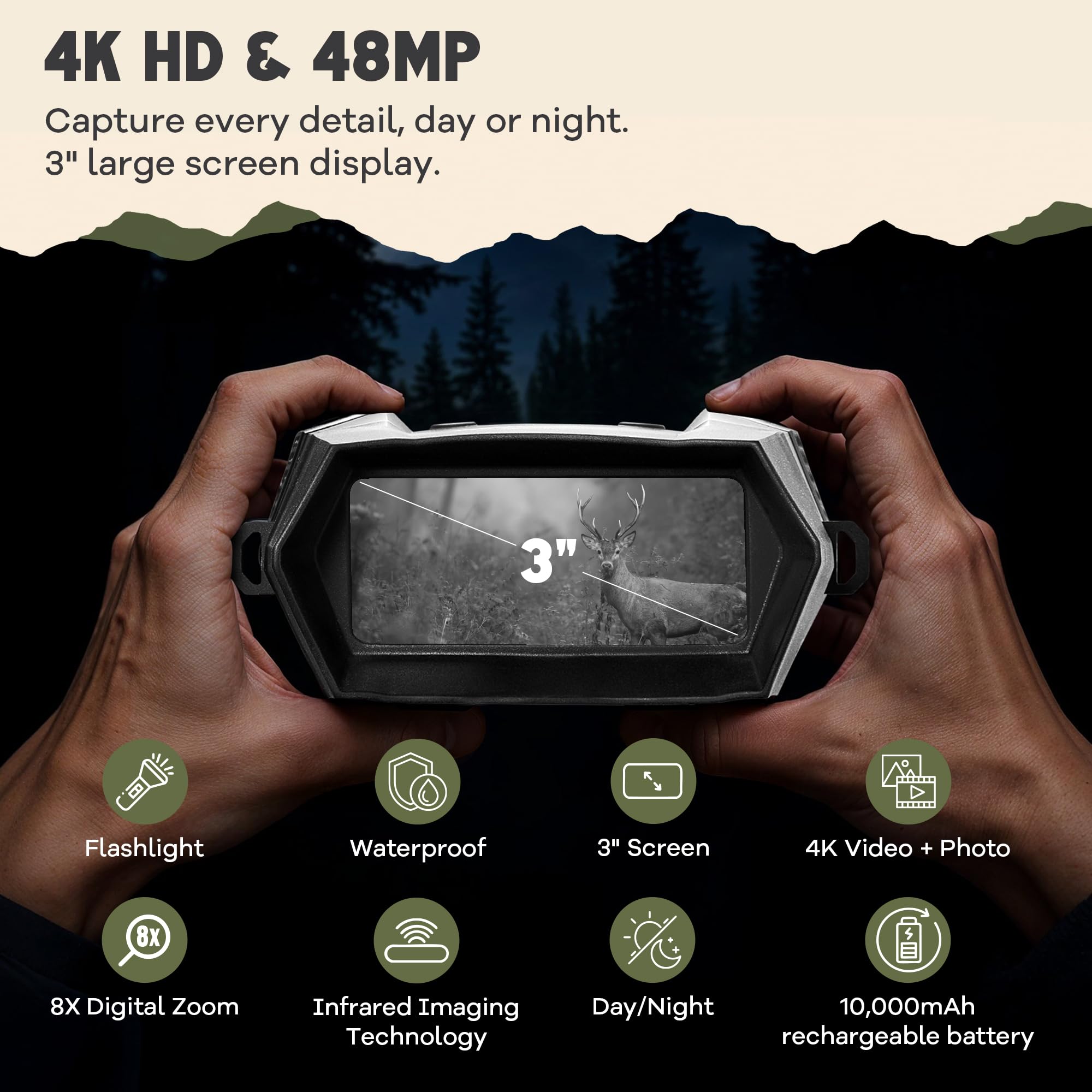 Oaktiv waterproof rugged design withstands rain and rough outdoor use.