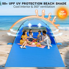 OAOA innovation beach tent offers UPF 50+ sun protection for safe outdoor time.