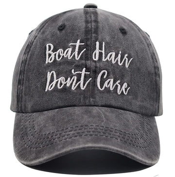 Front view of OASCUVER Boat Hair Don't Care Hat with embroidered logo