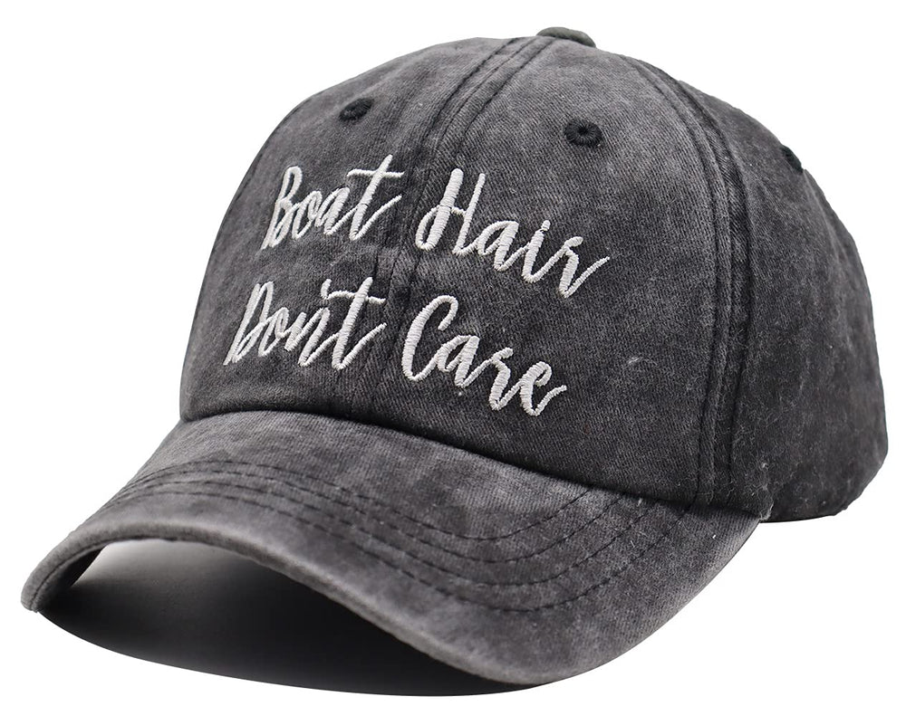 Back view showing adjustable buckle on denim cap