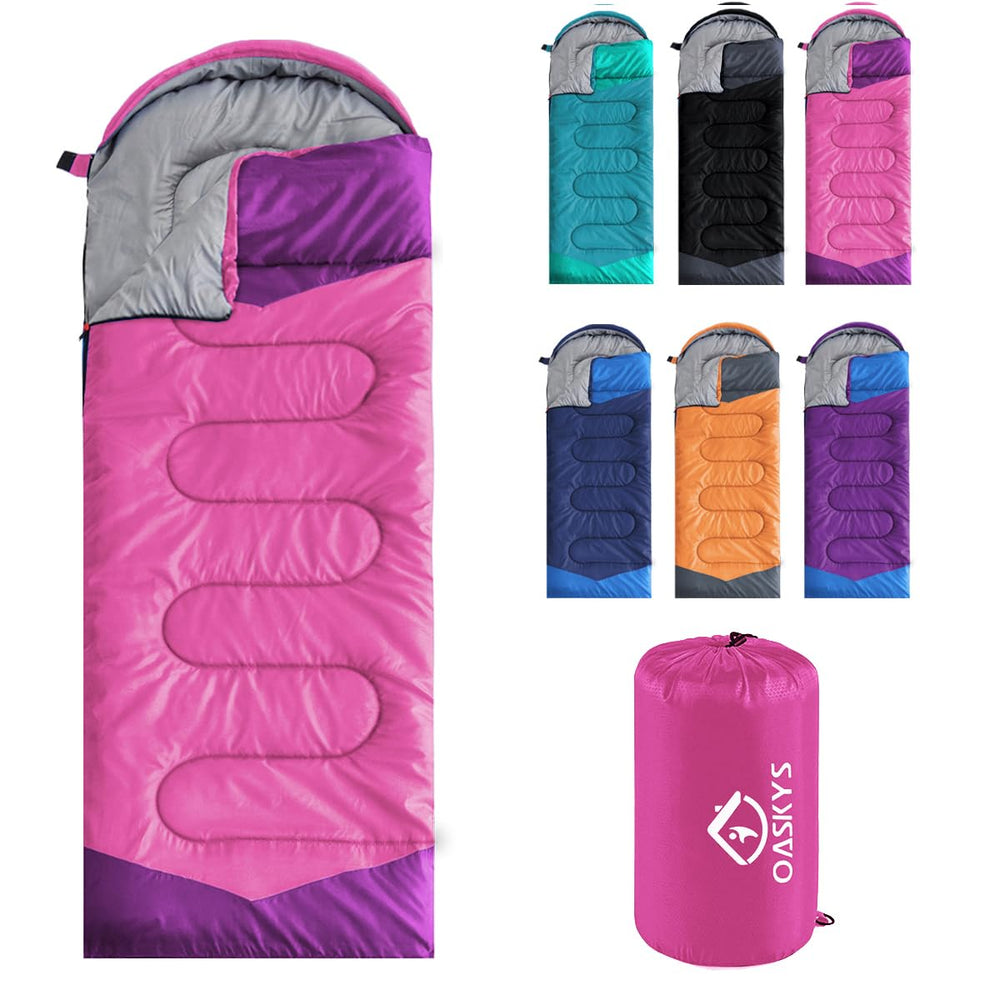 oaskys camping sleeping bag outer material showcases waterproof, breathable 210T fabric for versatile weather comfort.