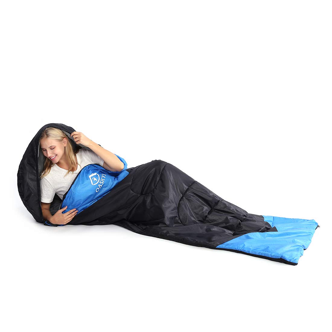 oaskys camping sleeping bag size 200+30 cm x 100 cm fits adults and kids