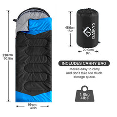 oaskys camping sleeping bag waterproof-breathable fabric keeps you dry and comfortable