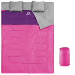 oaskys double sleeping bag queen size unfolded for all-season camping comfort