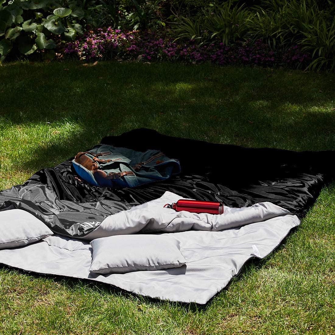 oaskys double sleeping bag waterproof breathable outer demonstrates rain-resistant comfort