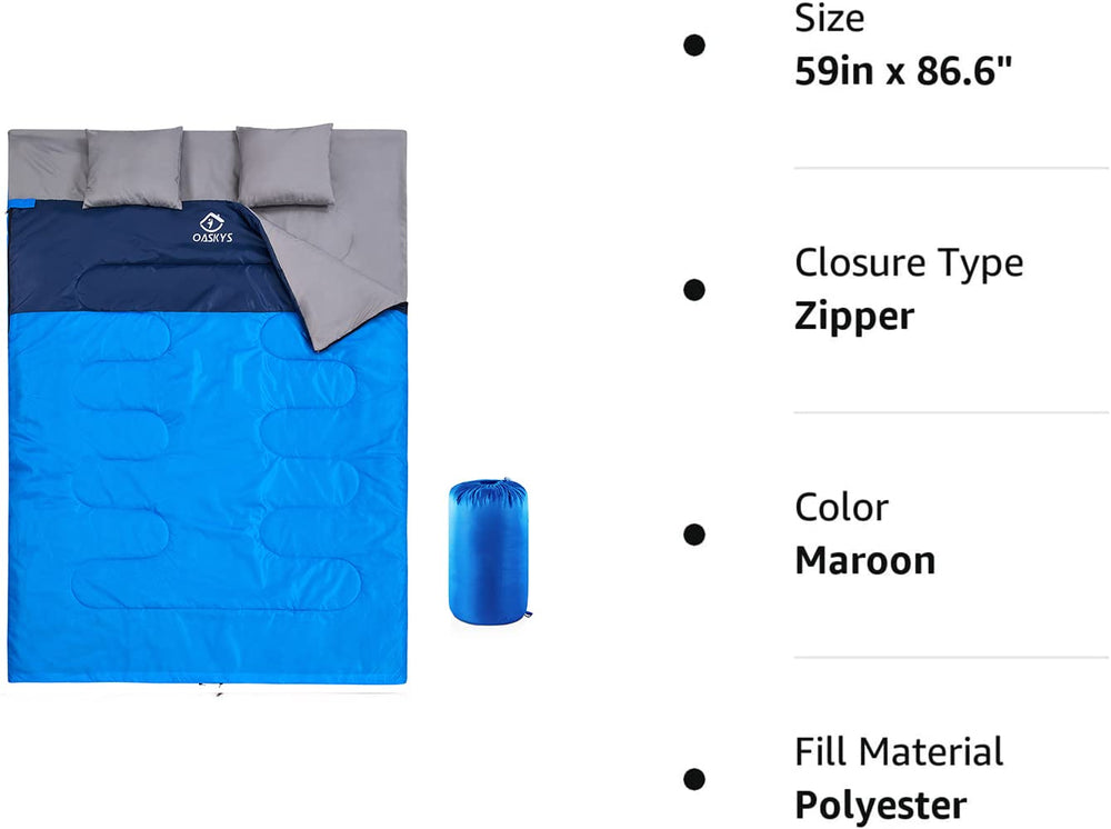 oaskys all season camping sleeping bag in varied outdoor settings