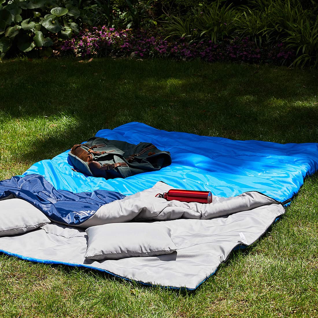 oaskys sleeping bag two pillows ready for cozy warmth