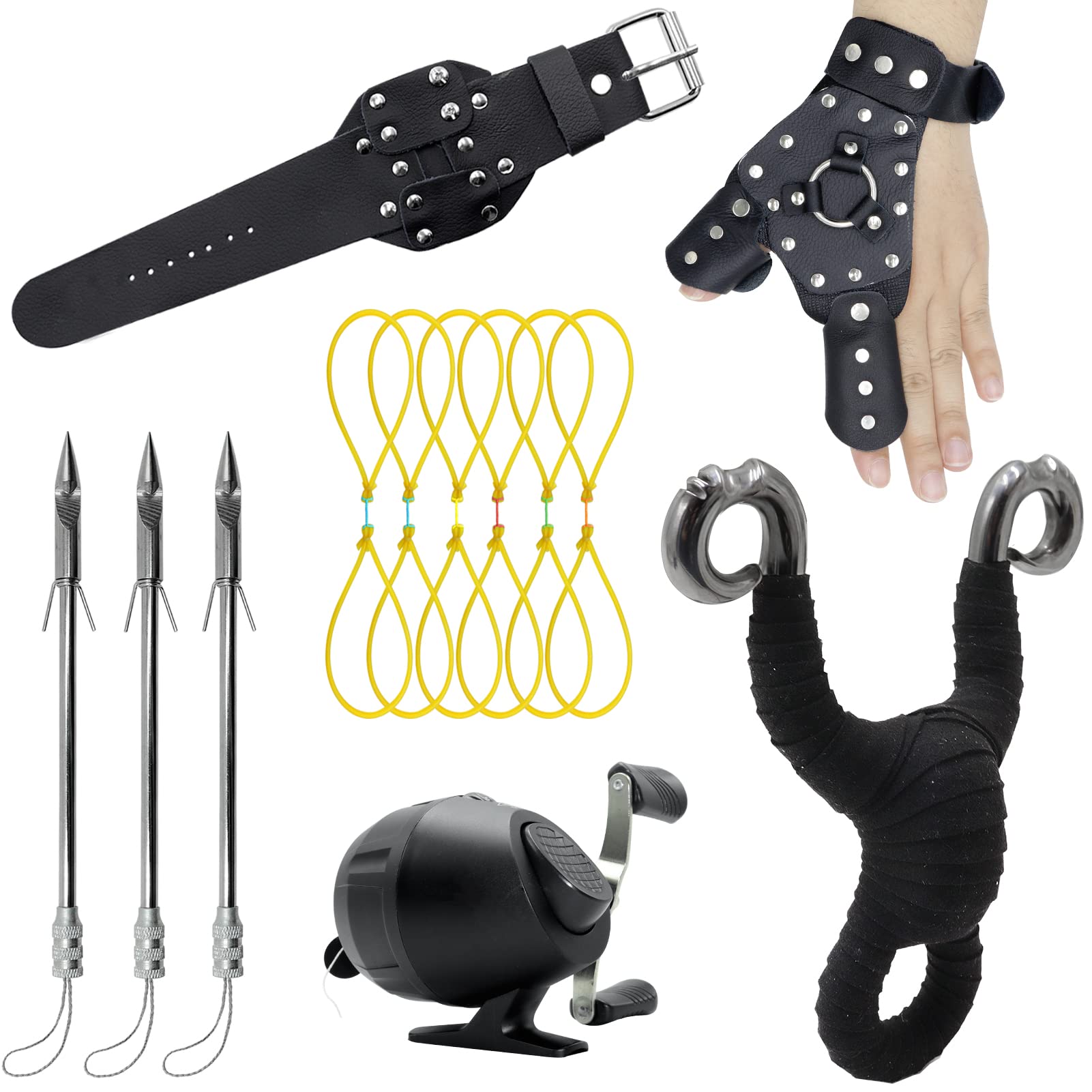Obert fishing slingshot kit full-set demonstrates versatile outdoor use for sport and hunting practice.