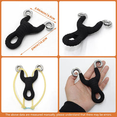 Obert slingshot with ergonomic handle highlights comfortable grip for extended shooting sessions.