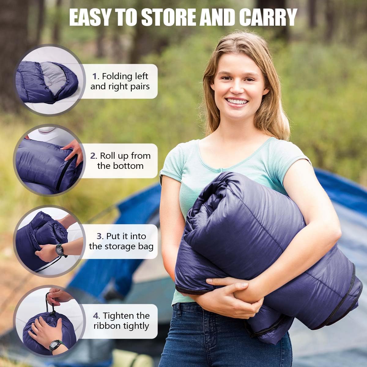 OBTANIM sleeping bag spacious for adults and kids to share
