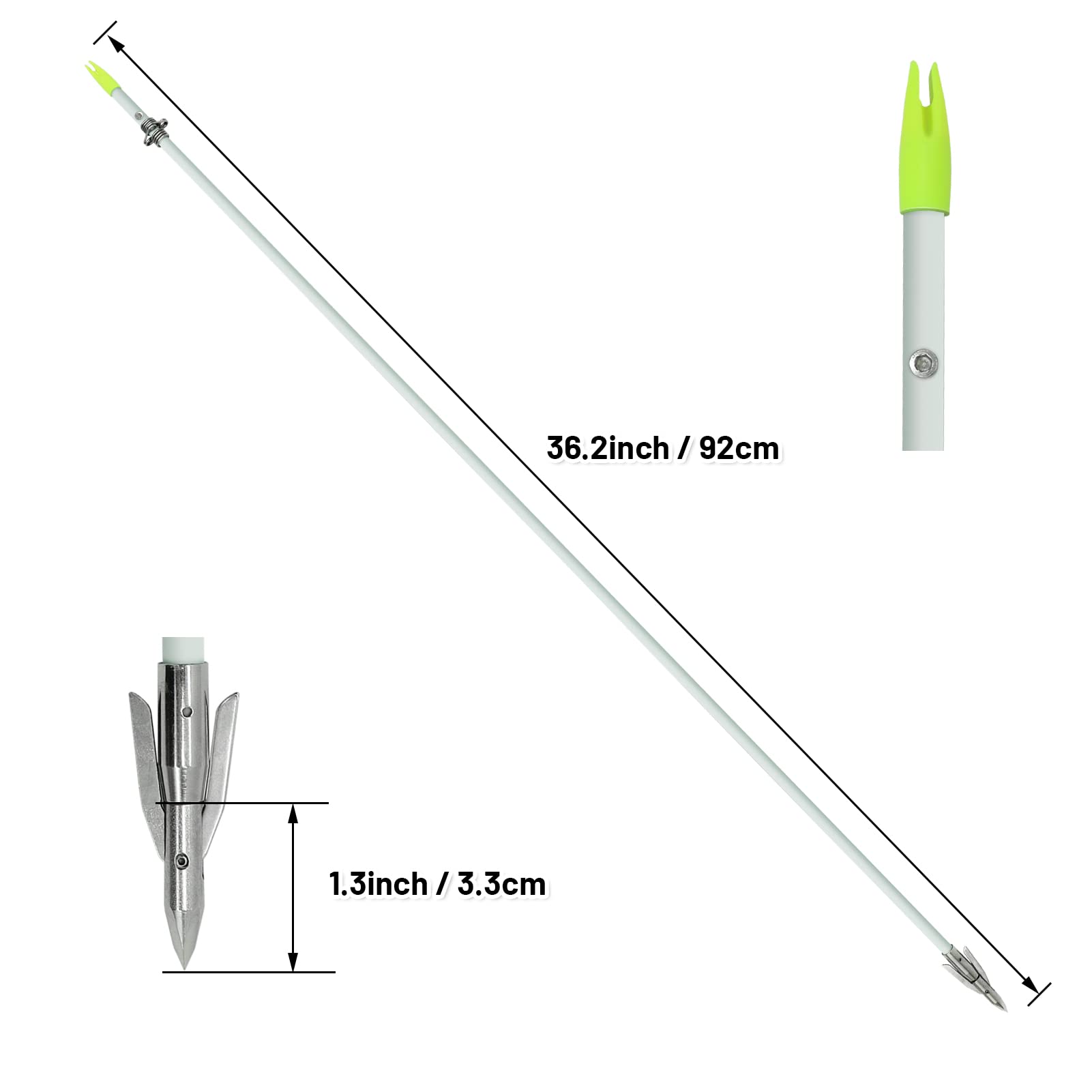 OBTOUTDOOR fiberglass arrow tip detachable design enables quick replacement during hunts.