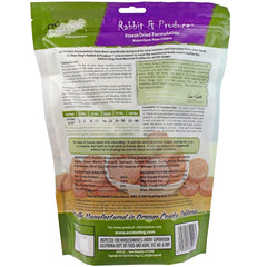 OC Raw Dog freeze-dried rabbit sliders bowl shot, showing convenient serving for everyday meals and treat-time.