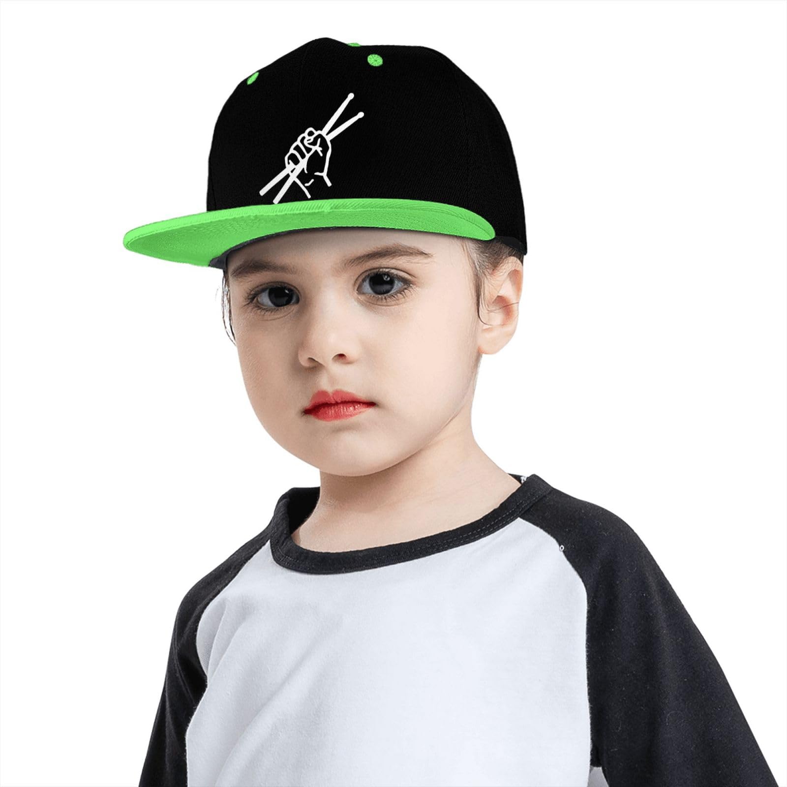 OCALL Drumsticks Drummer Snapback Hat green adjustable back for perfect fit