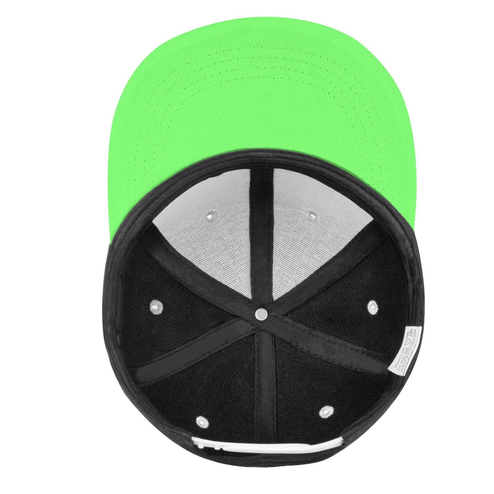 OCALL Drumsticks Drummer Snapback Hat green close-up stitch detail