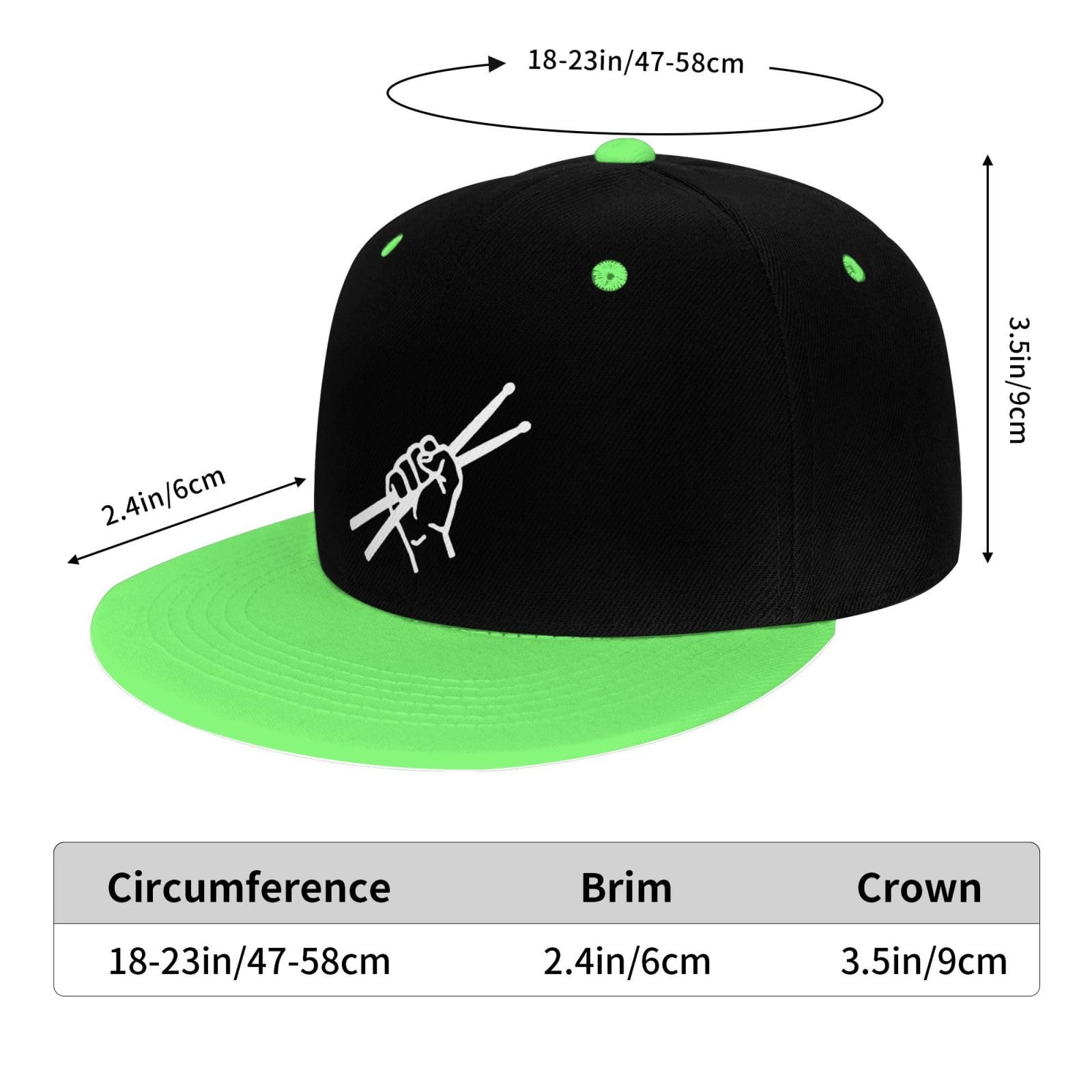 OCALL Drumsticks Drummer Snapback Hat green material texture close-up