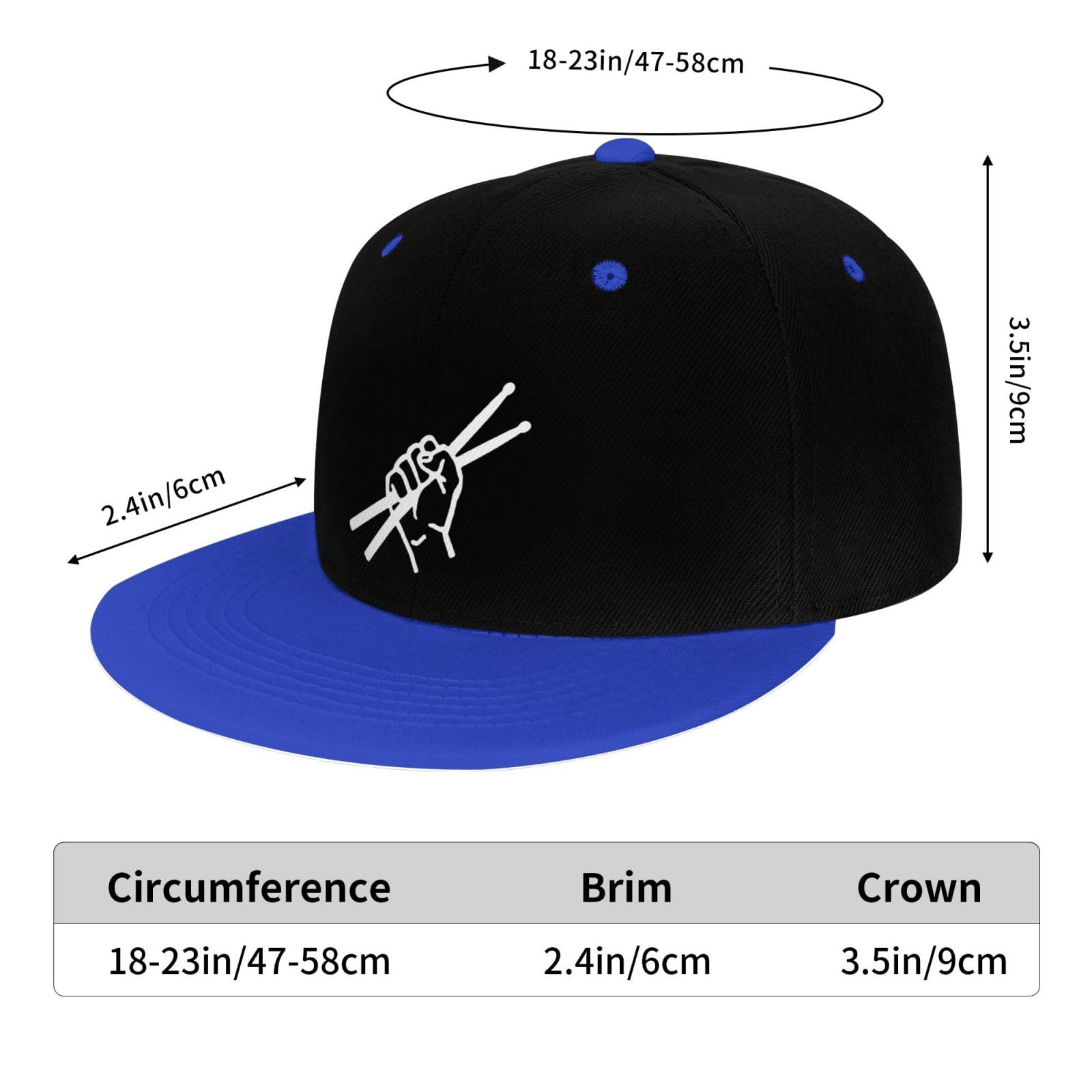 OCALL Drumsticks Flat Brim Hat Blue outdoor-ready design for running and hiking.