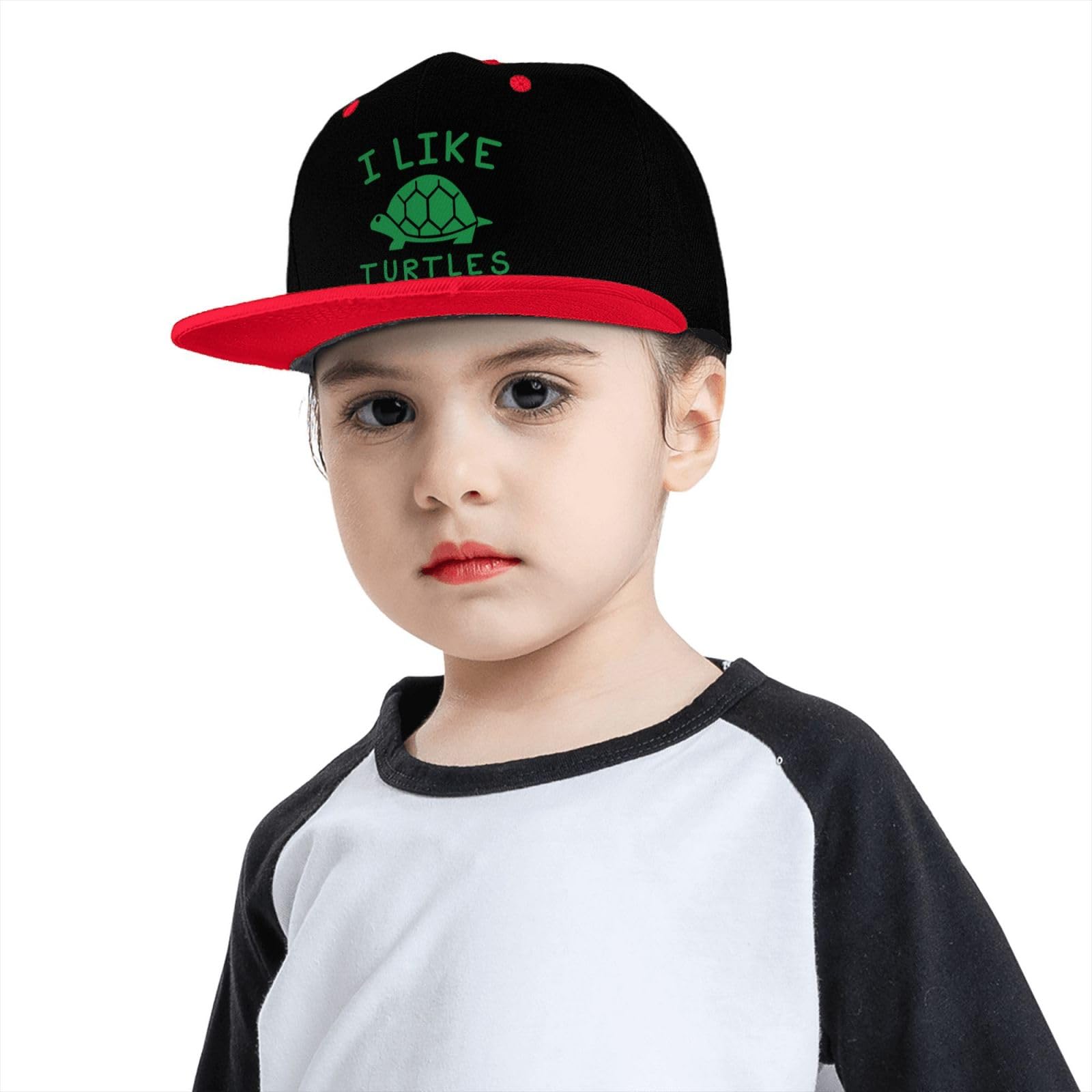 OCALL I Like Turtles red material detail emphasizes breathable polyester comfort.