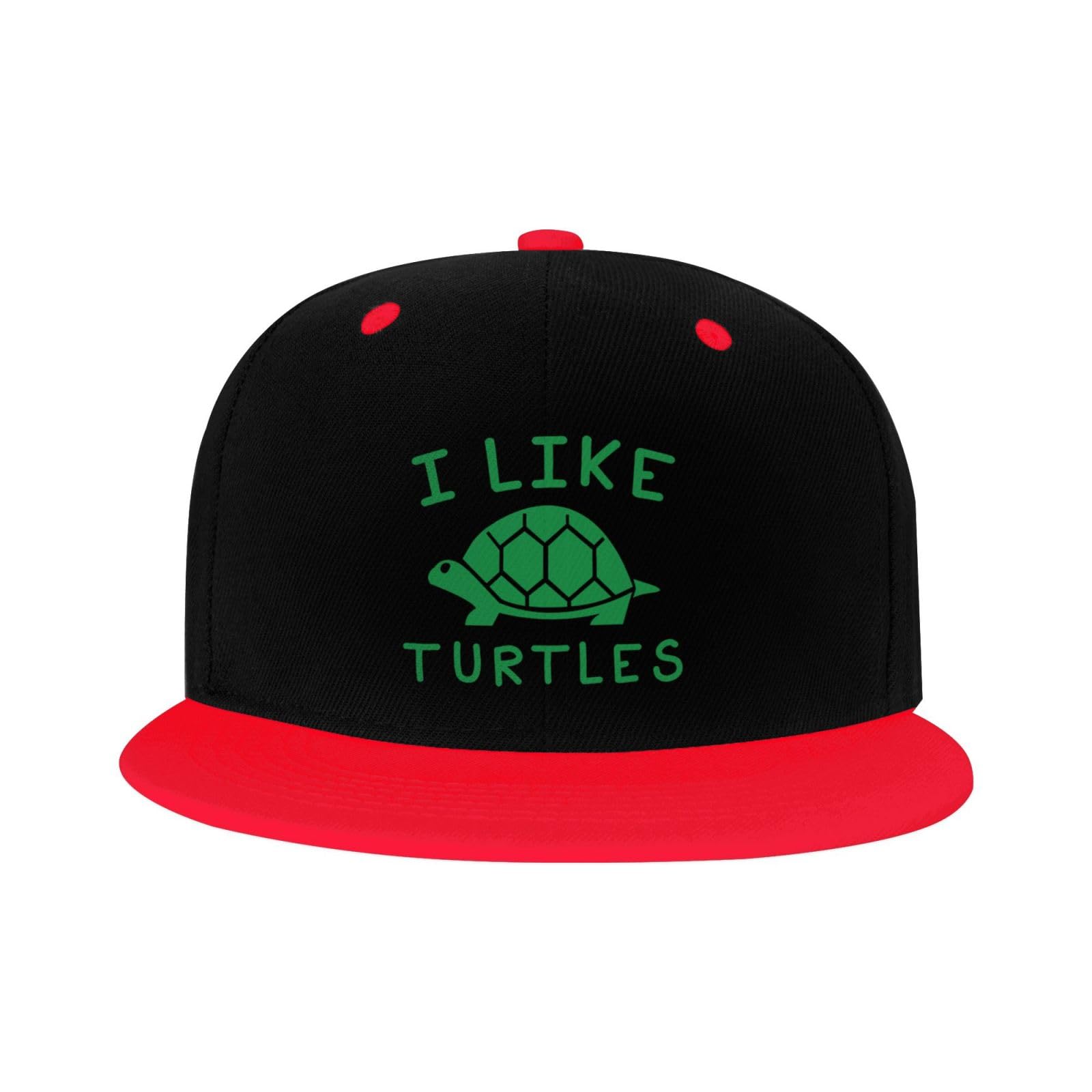 OCALL I Like Turtles red snapback, side profile with versatile streetwear appeal.
