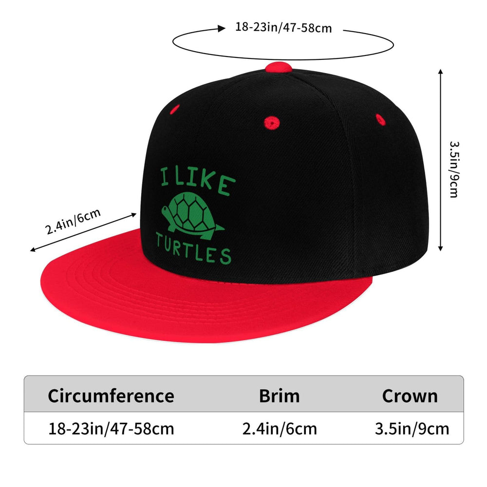 OCALL I Like Turtles red on-model with hip hop-inspired casual style.