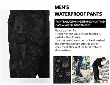 OCANXUE fleece-lined tactical pants rear pocket flap design for secure storage