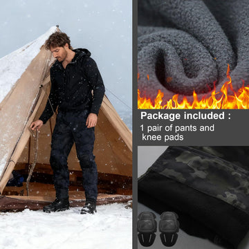 OCANXUE fleece-lined tactical pants side view showing knee pad pockets.