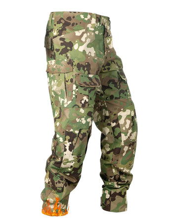 OCANXUE men's fleece-lined tactical pants front view for warmth and mobility