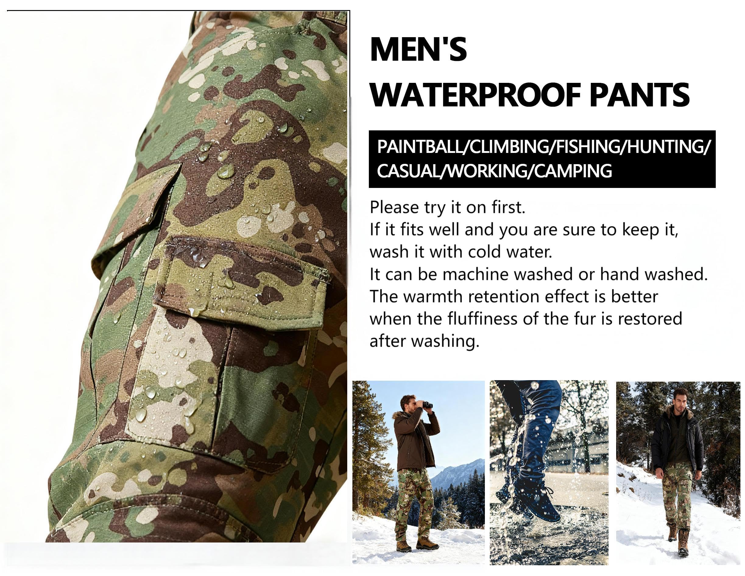 OCANXUE winter hiking pants back pocket secures essentials on trails.