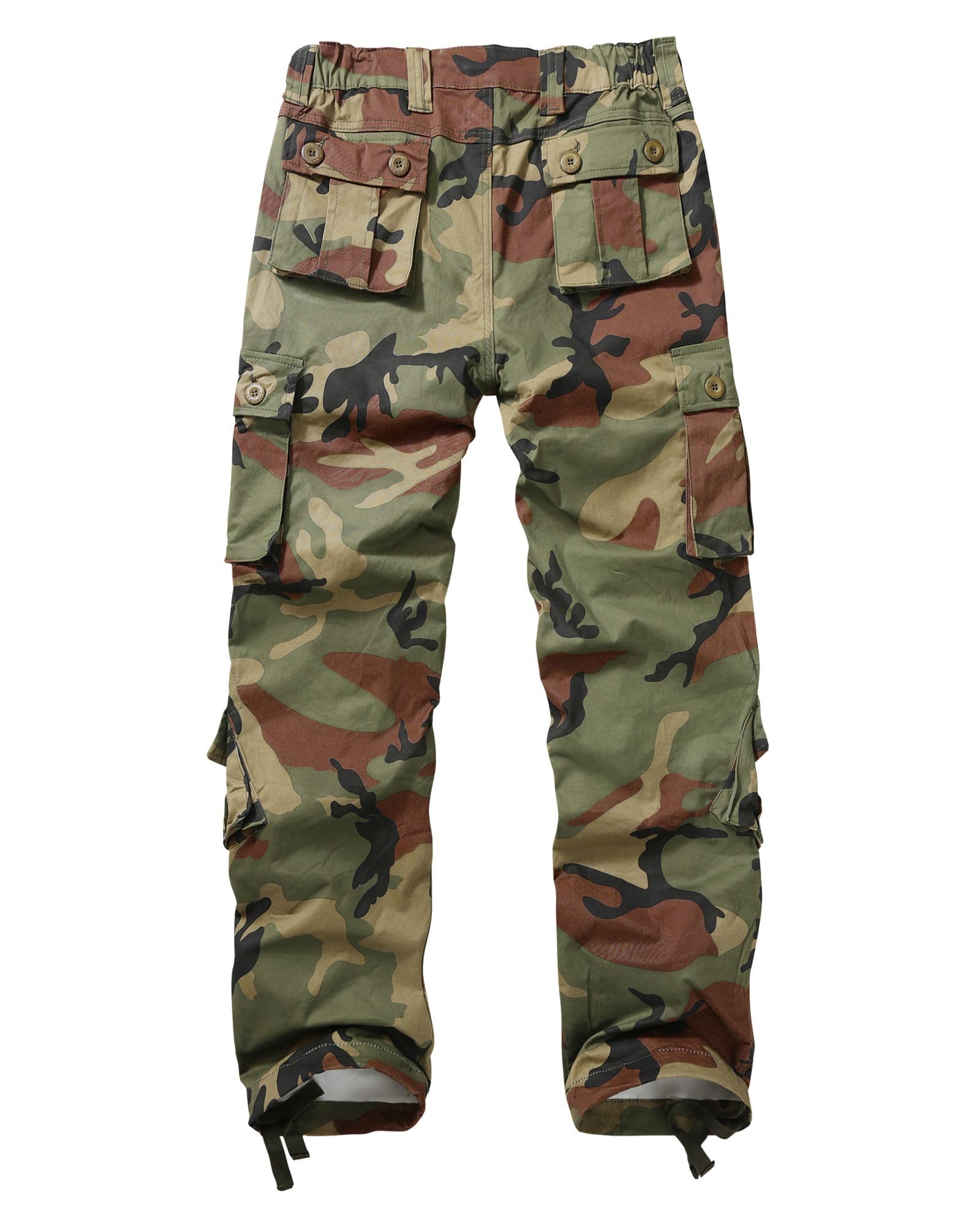 OCANXUE fleece-lined cargo pants camo belt loops show adjustable fit