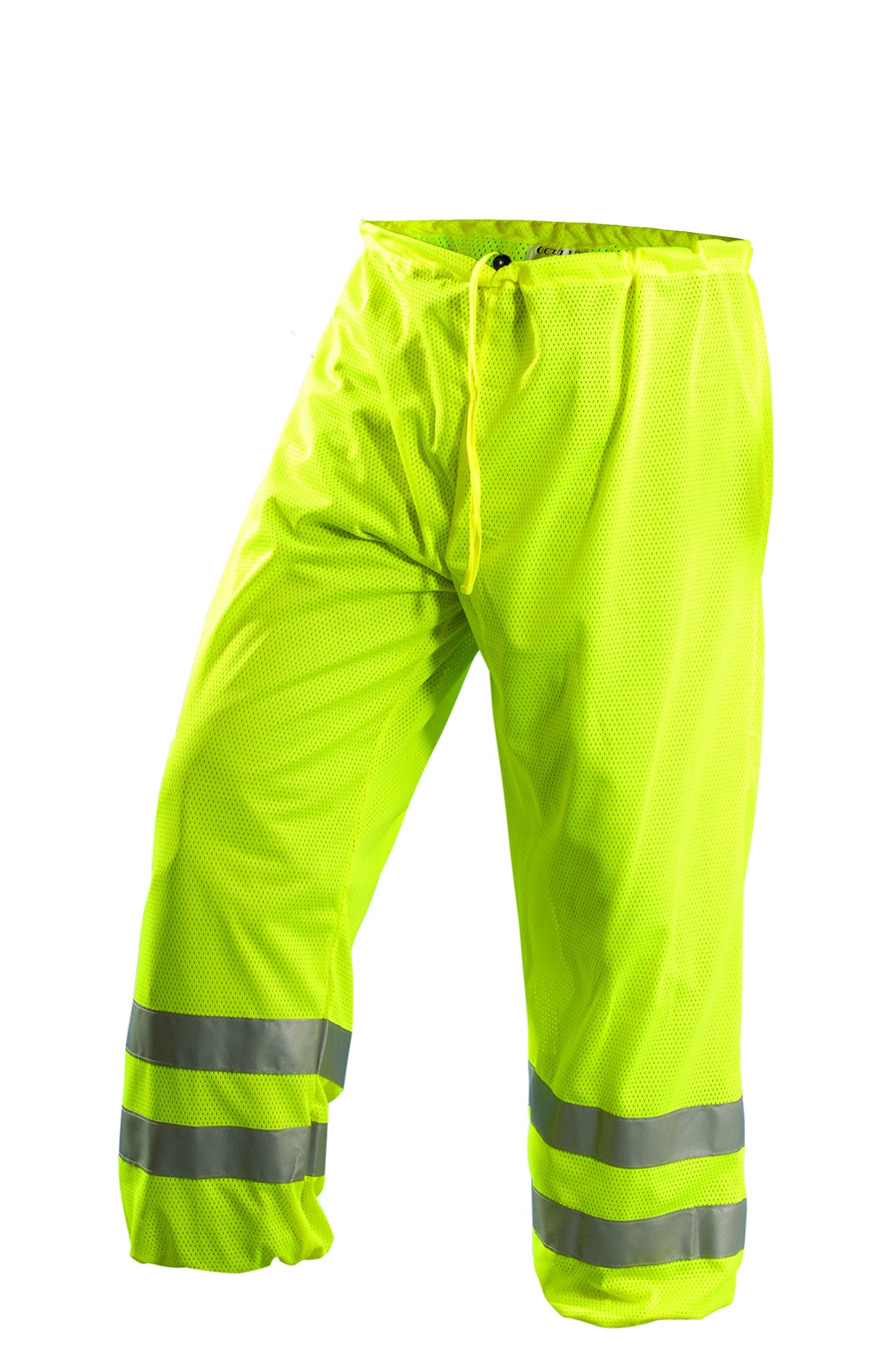 OccuNomix mens Class/Mesh reflective gear in yellow, front view, high visibility for nighttime workouts