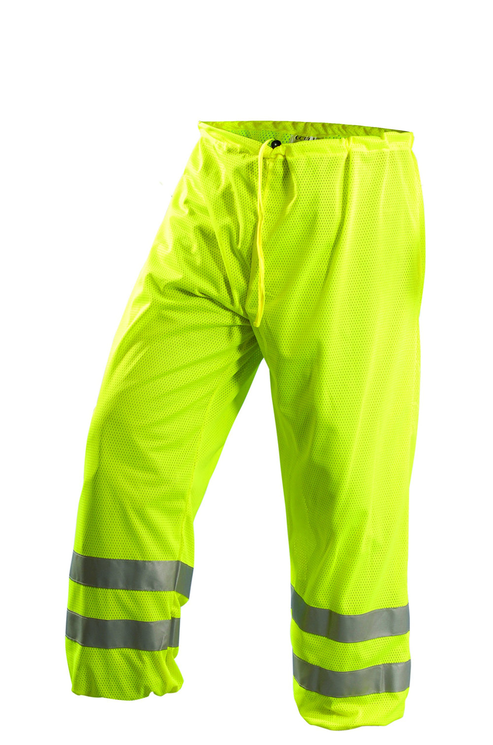 OccuNomix mens Class/Mesh reflective gear in yellow, front view, high visibility for nighttime workouts