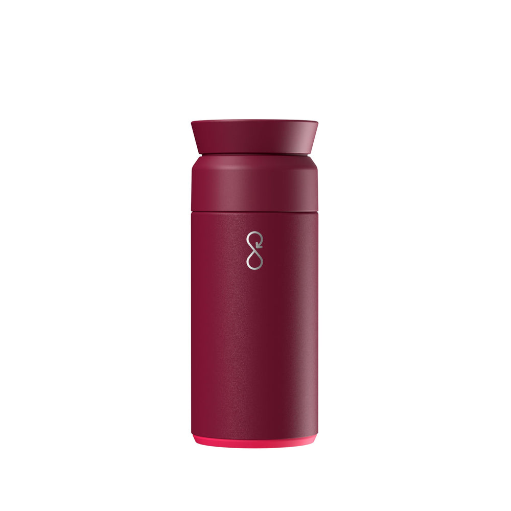 Ocean Bottle Brew Flask in Maroon Dusk keeps drinks hot and leak-free on the go.