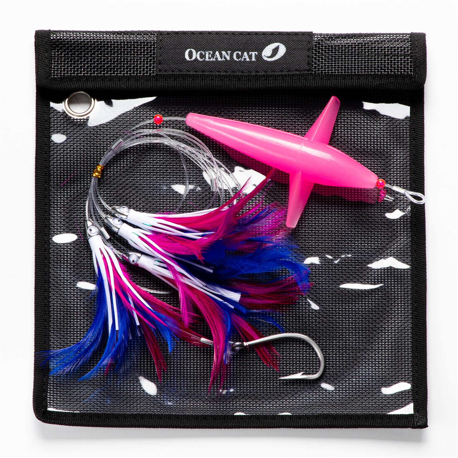 Ocean Cat daisy chain teaser in pink and blue for offshore trolling.