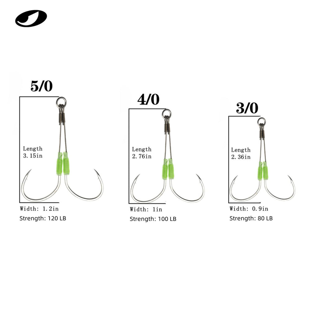 Slow/Fast Fall Octopus jig wire hooks by Ocean Cat