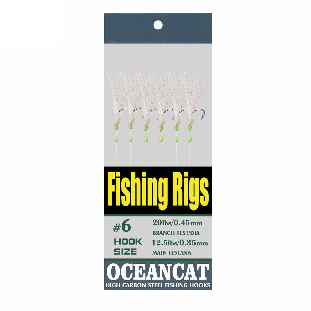 OCEAN CAT high-carbon steel hooks resist corrosion in saltwater.