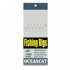 OCEAN CAT high-carbon steel hooks resist corrosion in saltwater.