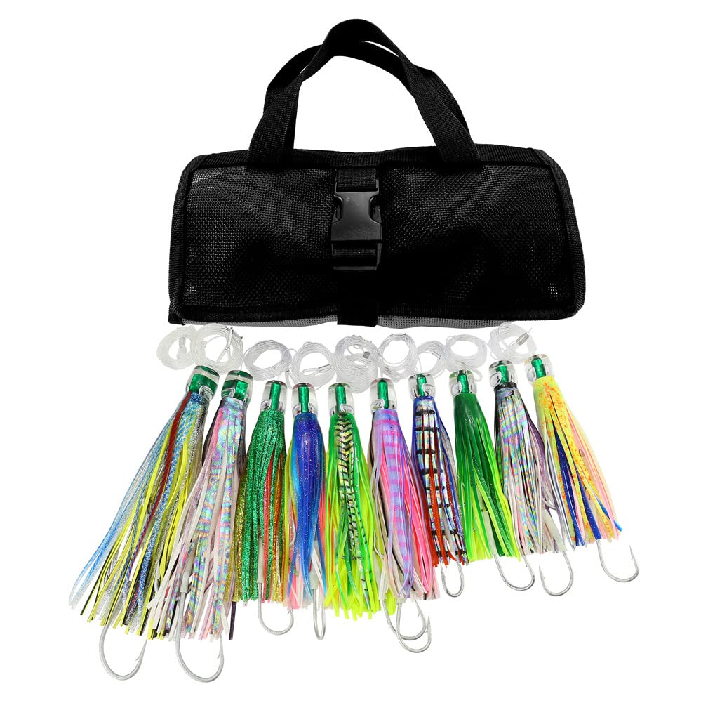 OCEAN CAT offshore trolling lure set with crystal head and 10 pieces for high-speed action