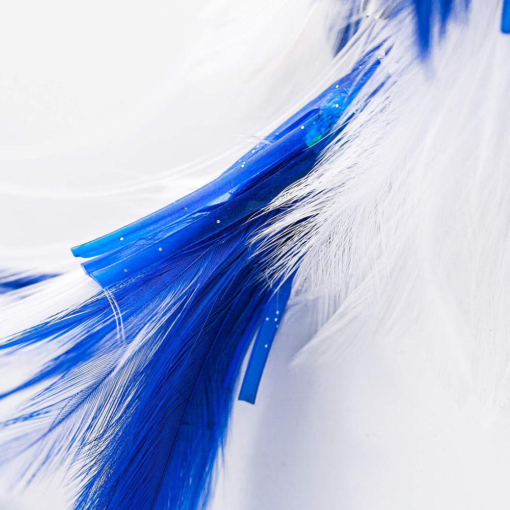 Ocean Cat real bird feather teasers enhance lure attraction