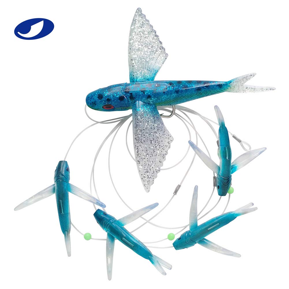 OCEAN CAT small blue fly lure 3.74in adds dynamic action in trolling setups