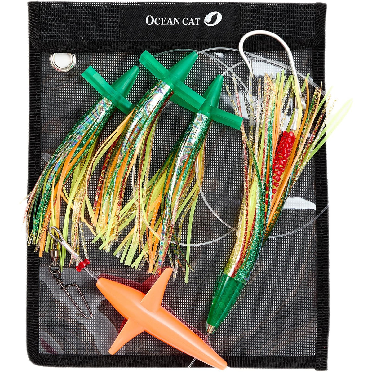 OCEAN CAT green 9in lure for high-visibility targeting saltwater game fish