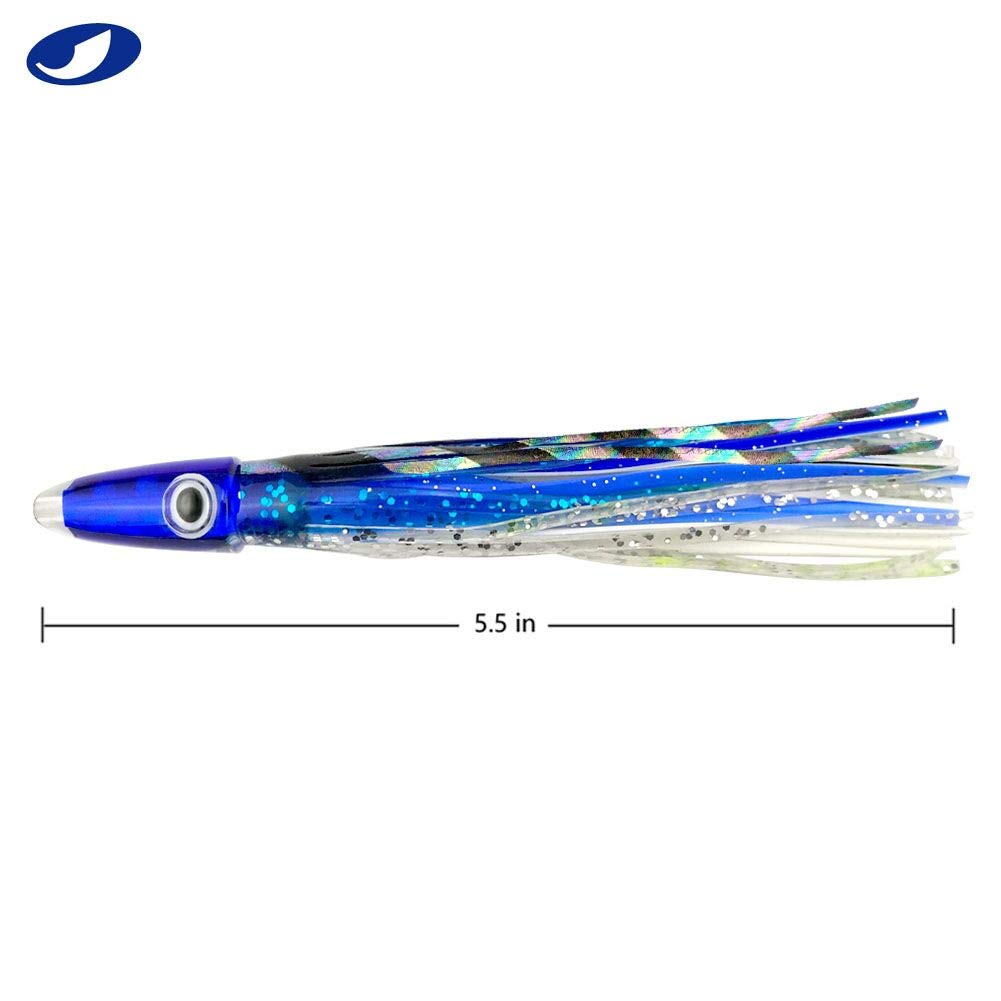 OCEAN CAT hoochie skirts with 3D eyes offer durable performance at high trolling speeds.
