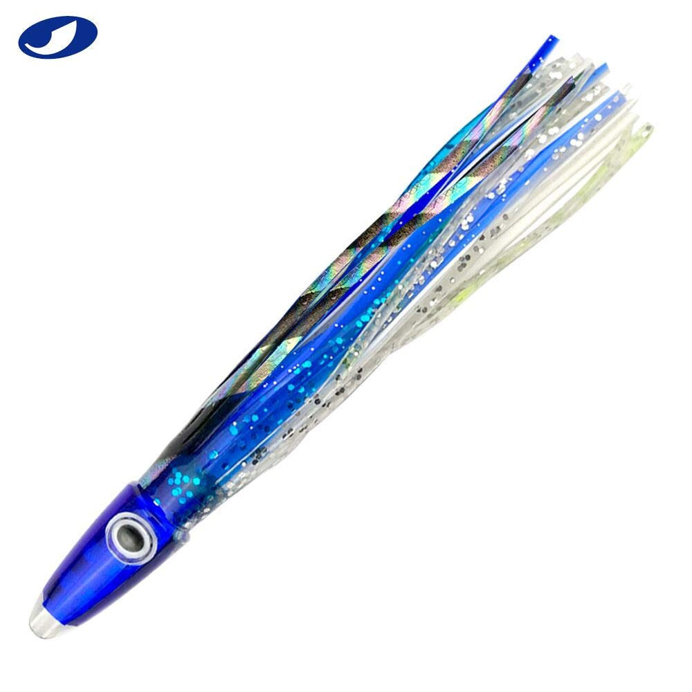 OCEAN CAT hoochie skirts rigged as hoochie for versatile offshore trolling setups.