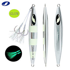 OCEAN CAT lead flat slow fall jig blue silver with high contrast visibility