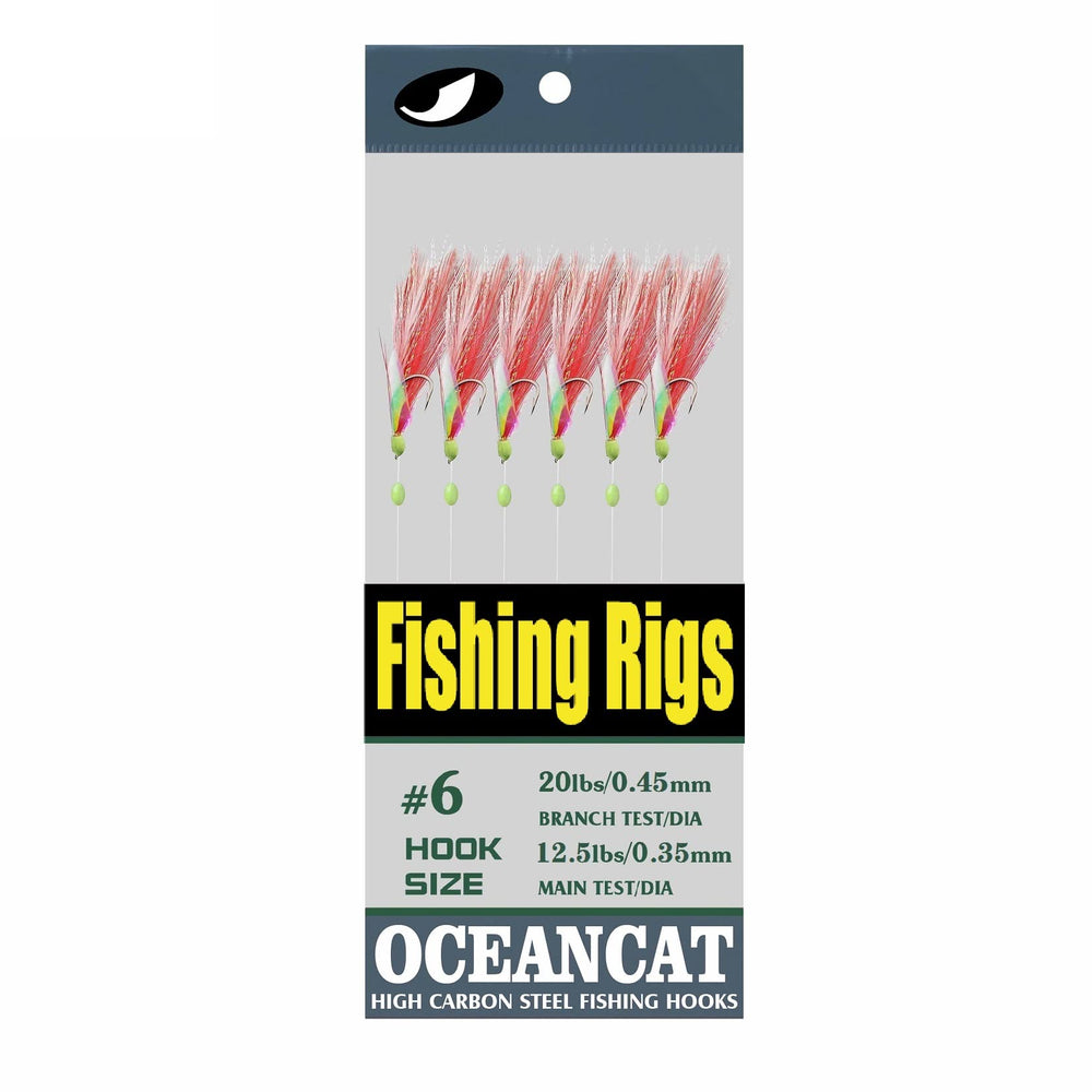 OceanCat rig showing rolling swivel and safety snap for quick setup