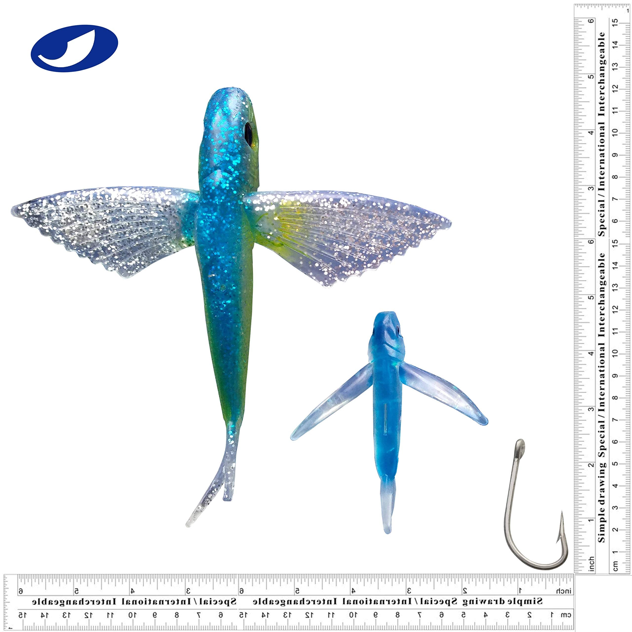 Ocean Cat small flying fish 3.74in set adds varied action to trolling rigs.