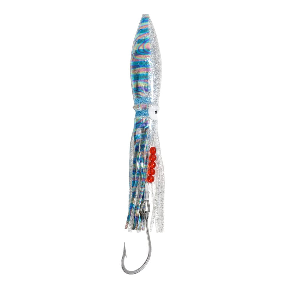 OCEAN CAT squid trolling lure 6in blue offers versatile trolling options.
