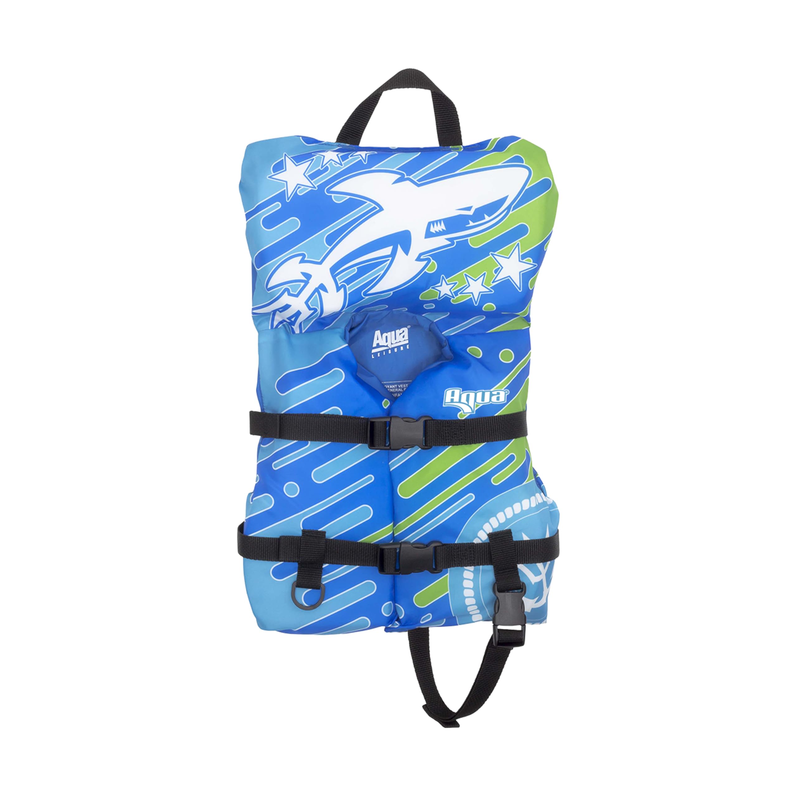 Oceans7 infant life jacket blue and white - front view (8-30 lb)